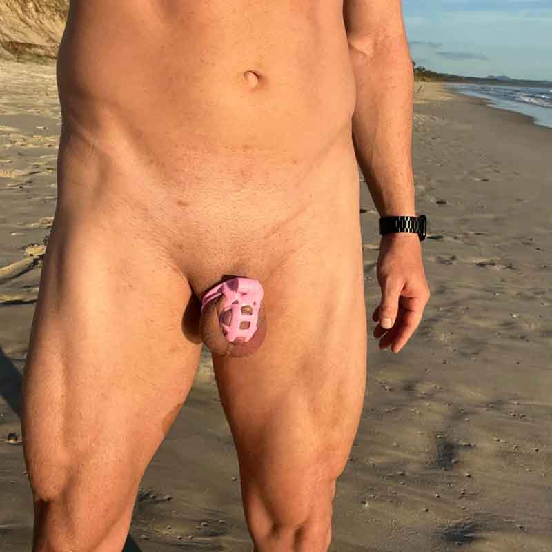 public chastity humiliation at the beach